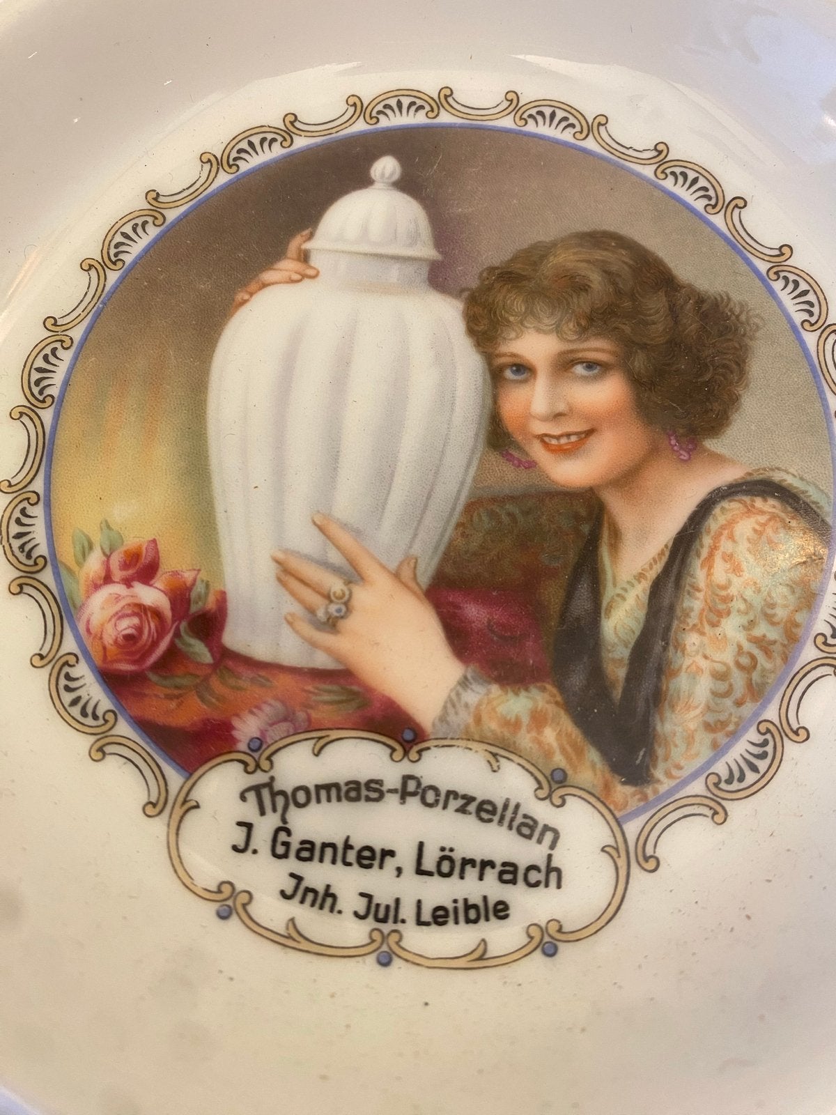 Jugendstil toonbank reclamebord Thomas Porzellan, Antiek en Kunst, Antiek | Porselein, Ophalen of Verzenden