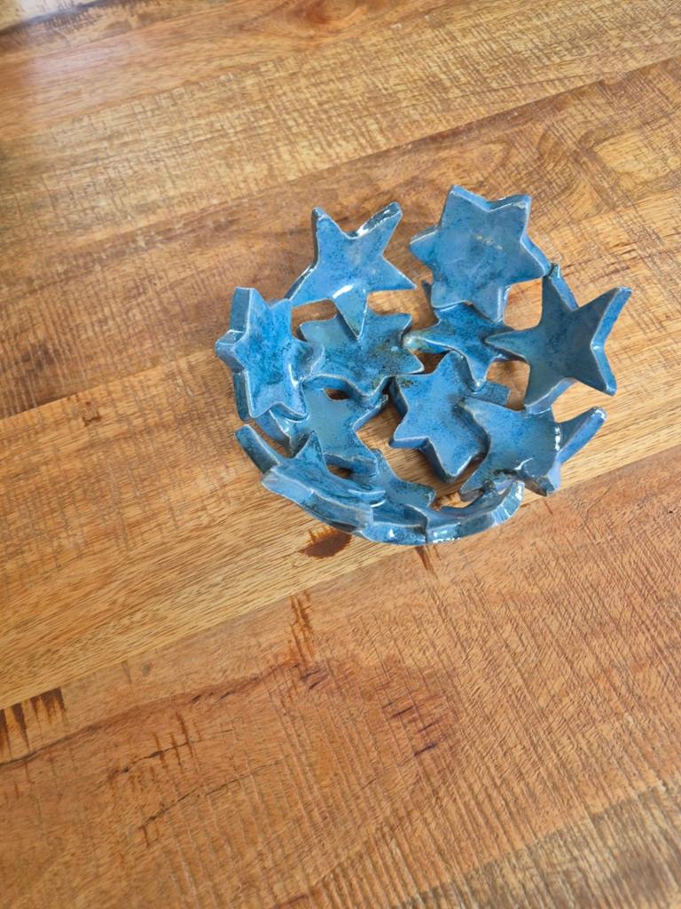 Keramische Sterrenschaal - Blauw, Ophalen
