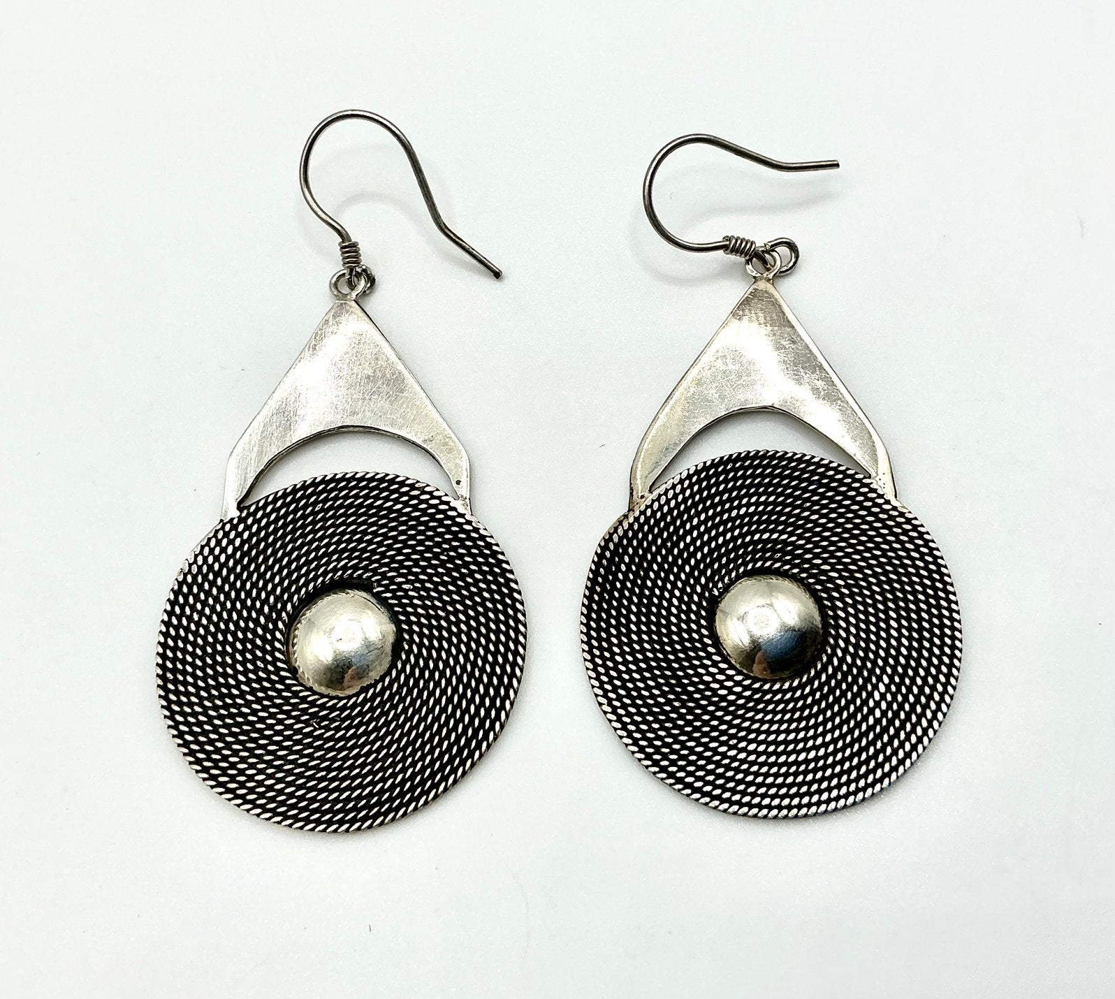 Vintage oorbellen 925 zilver gemerkt Etnisch handgemaakt, Verzenden, Zilver, Oorbellen