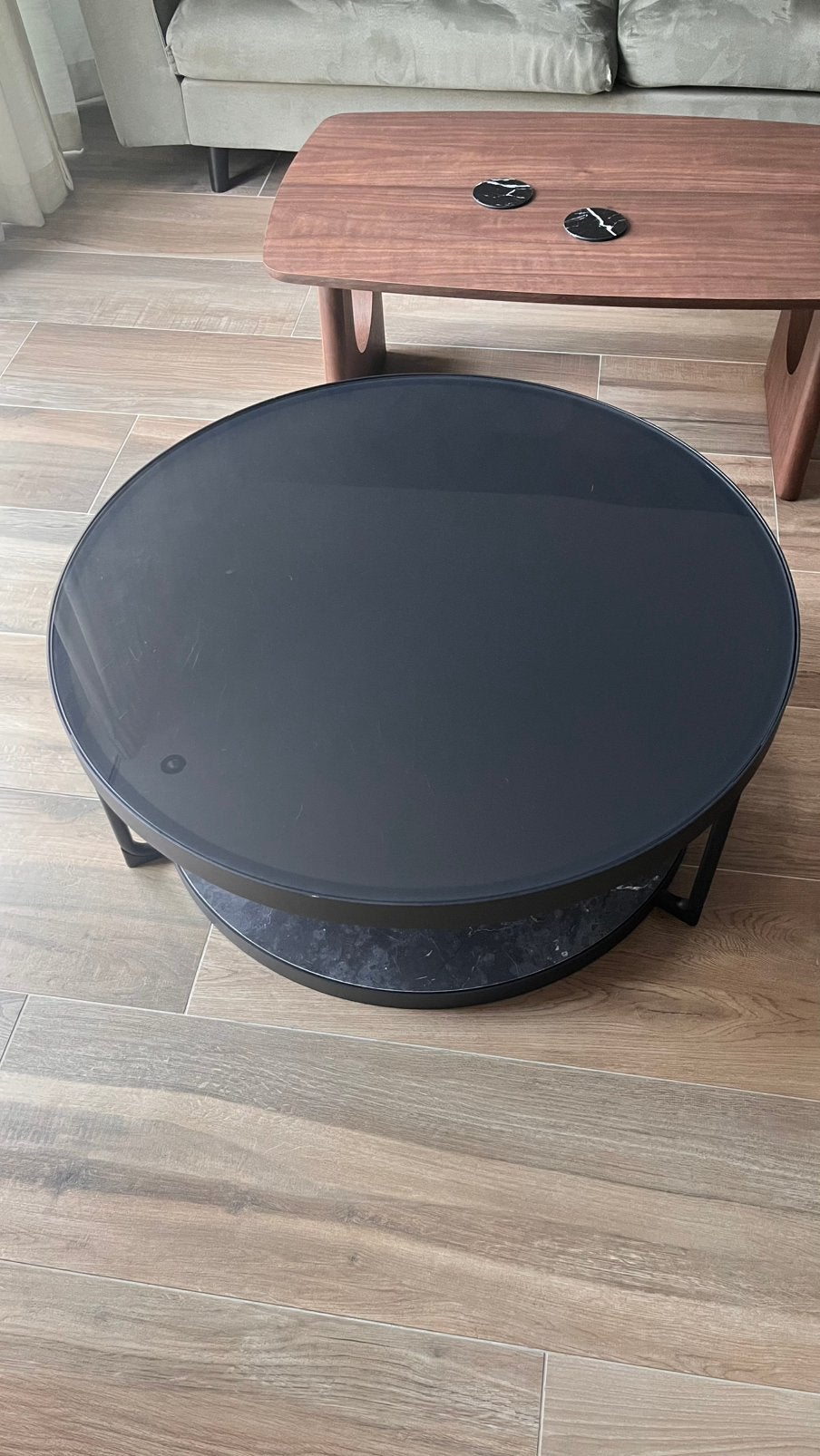 Salontafel ikea frötrop, Ophalen, 50 tot 100 cm, Rond, 50 tot 100 cm