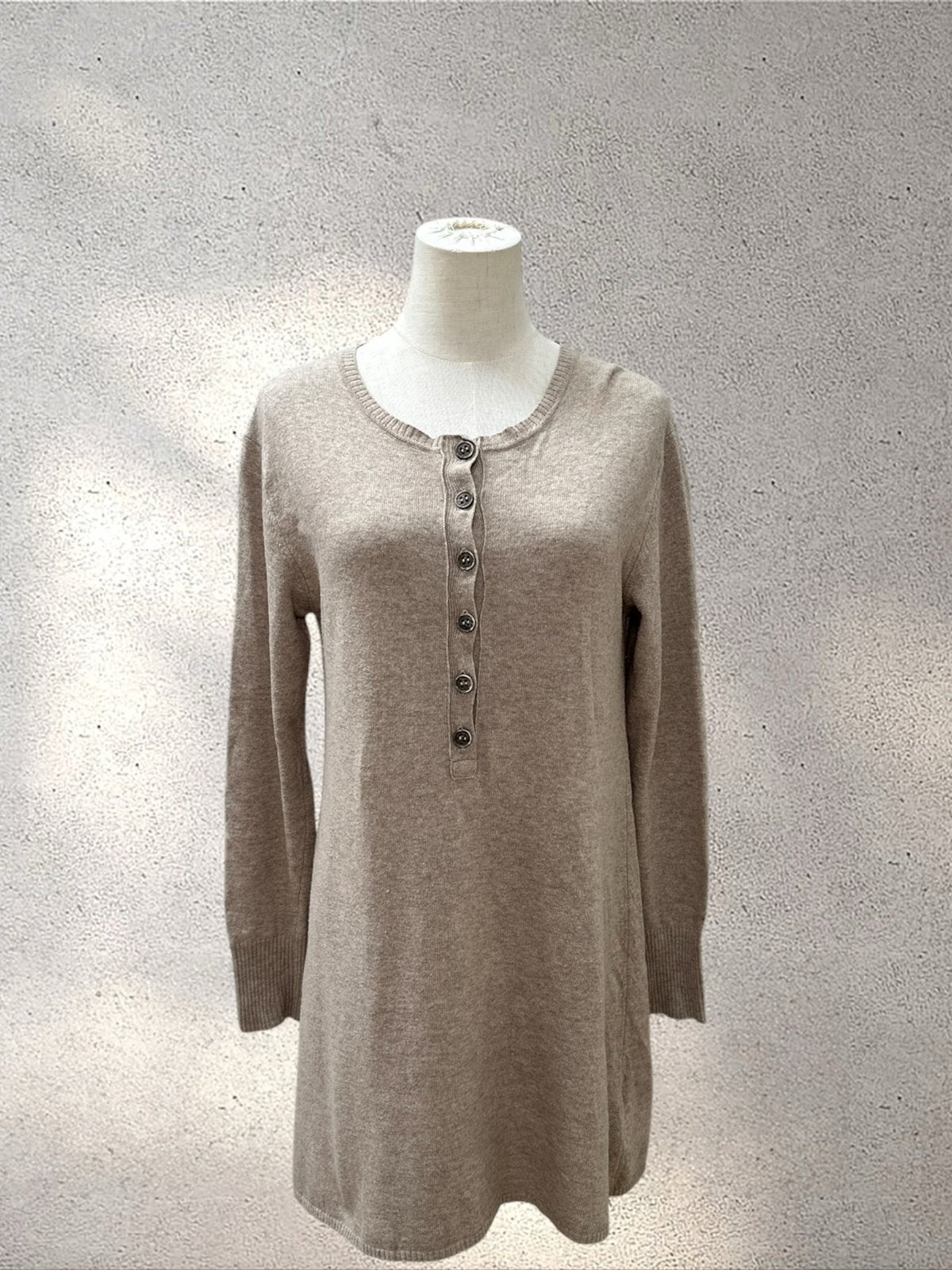 Thomas Burberry Beige Wol Kasjmier Jurk/Tuniek Maat S, Beige, Ophalen of Verzenden, Zo goed als nieuw, Maat 36 (S)