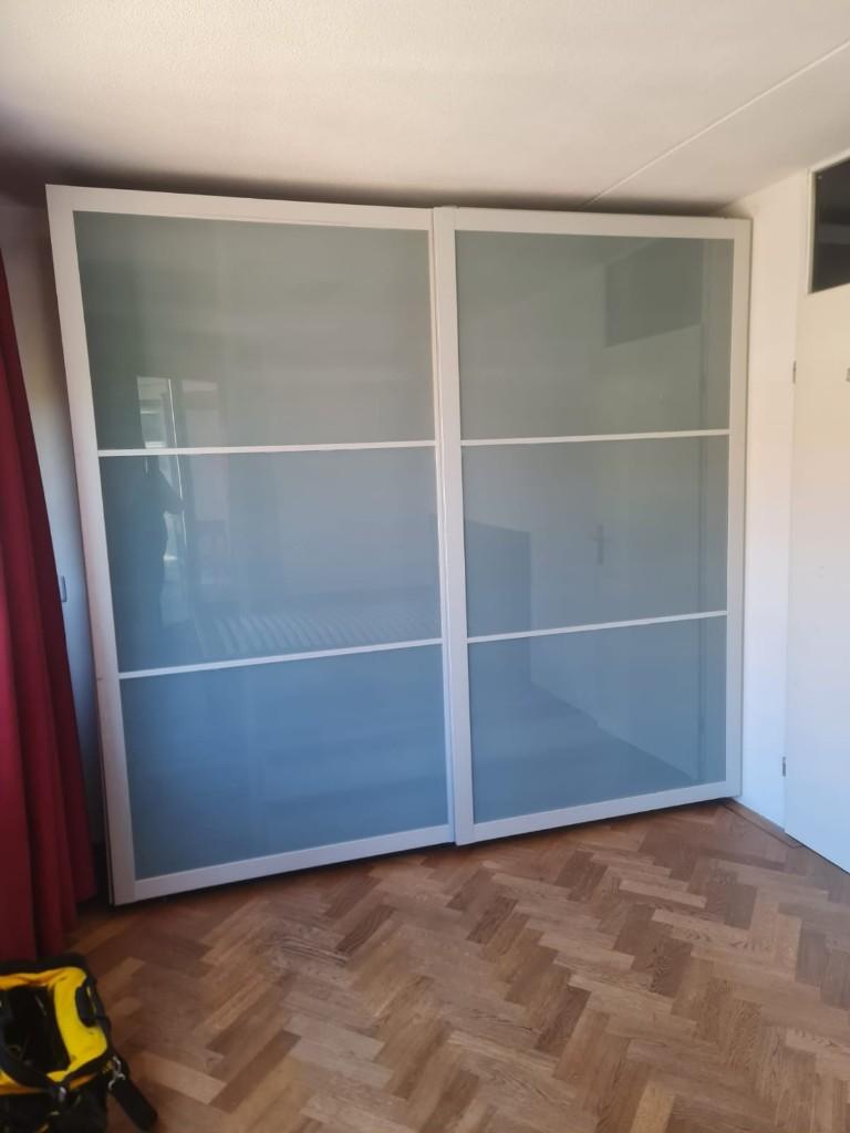 Kledingkast ikea pax 250x236cm. Leveren en monteren mogelijk, 200 cm of meer, Ikea, Www.KasparWinkel.nl, Met klep(pen)