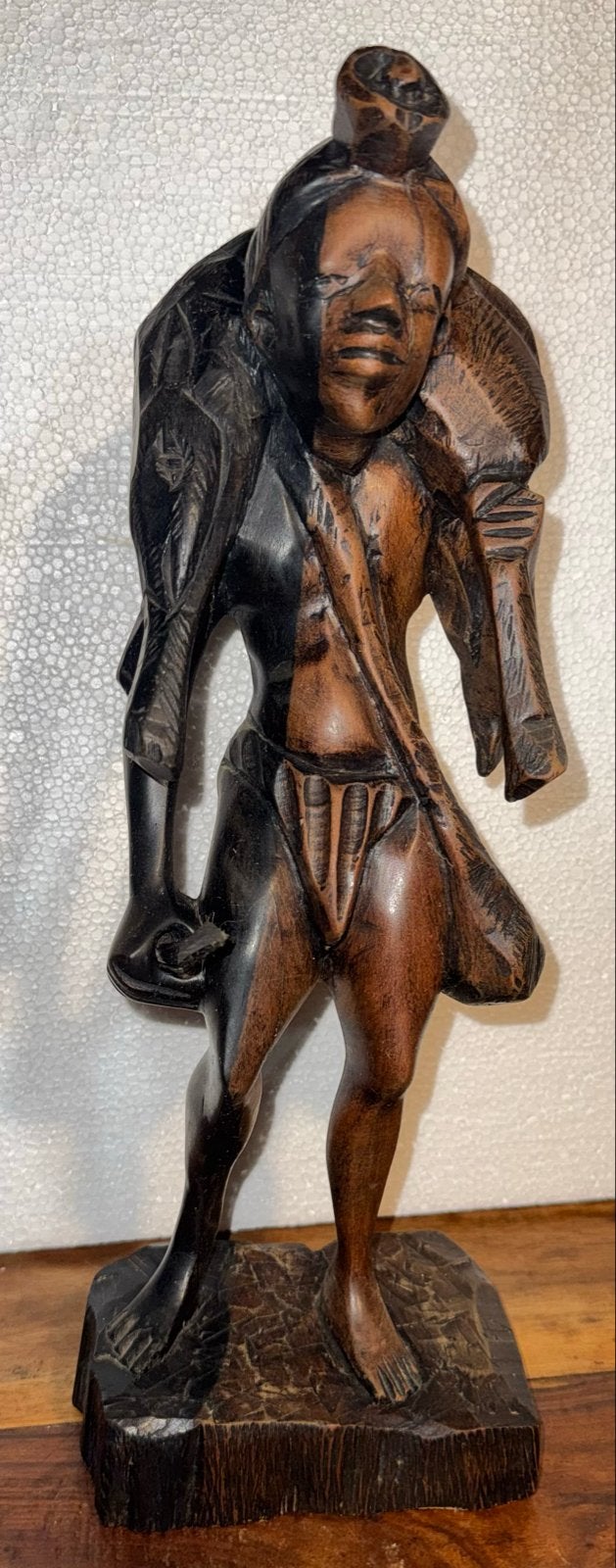 Houten beeldje - 40cm - Hardhout, Ophalen of Verzenden, Handgemaakt, 20 - 50 cm, Beeld