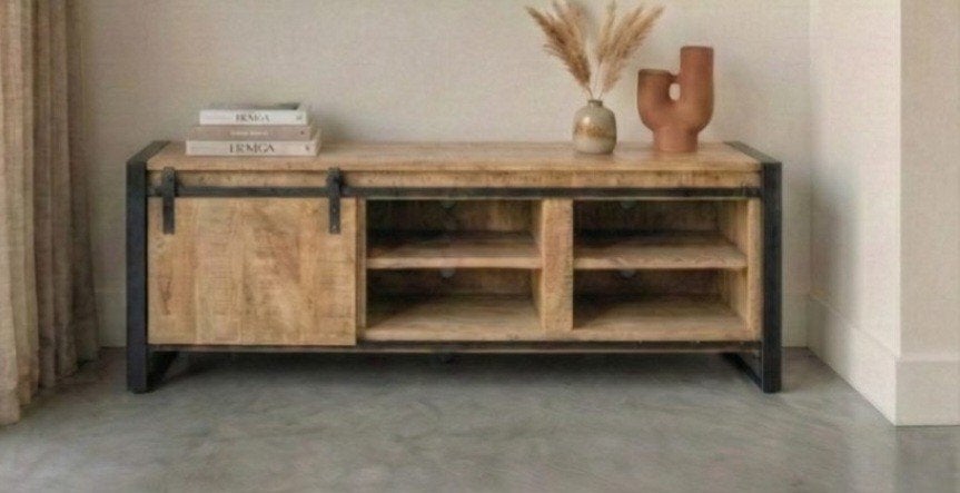 Mango tv kast, Ophalen, 100 tot 150 cm, Zo goed als nieuw, Minder dan 100 cm