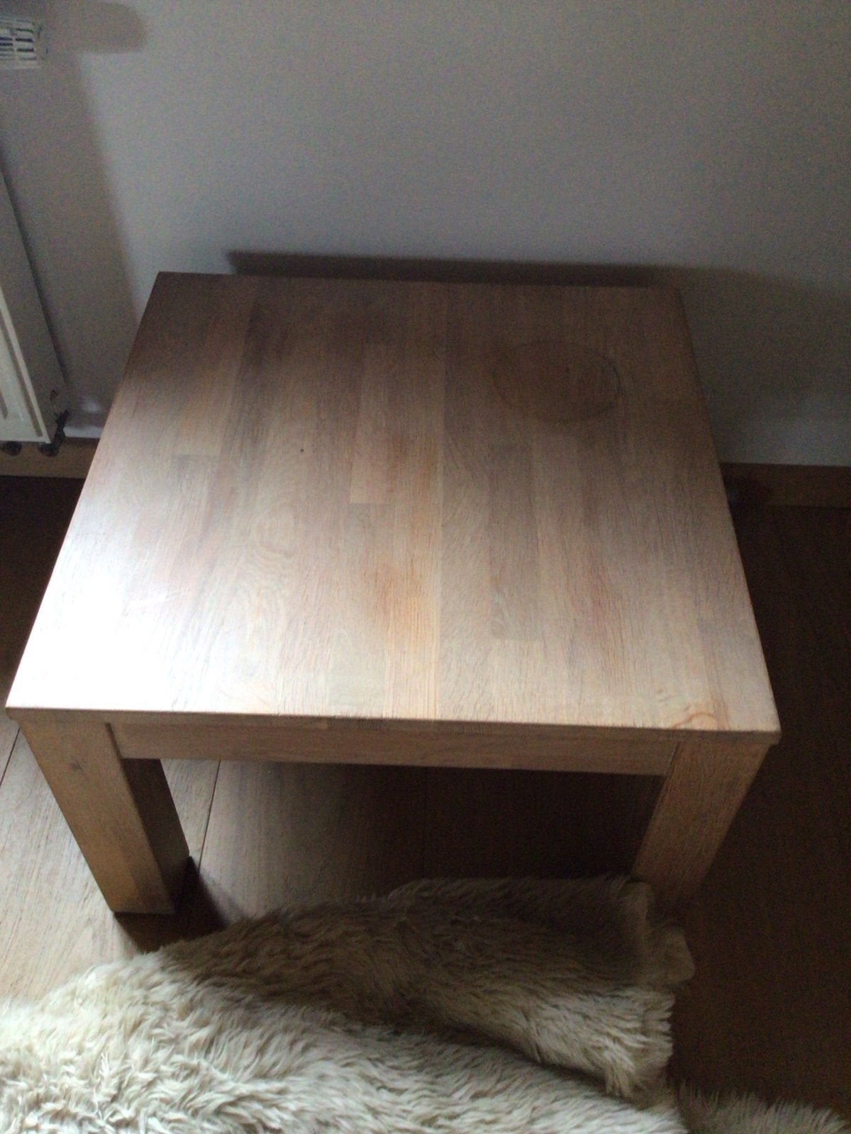 Eikenhouten salontafel 60x60 cm, Ophalen, Gebruikt, 50 tot 100 cm, Eikenhout