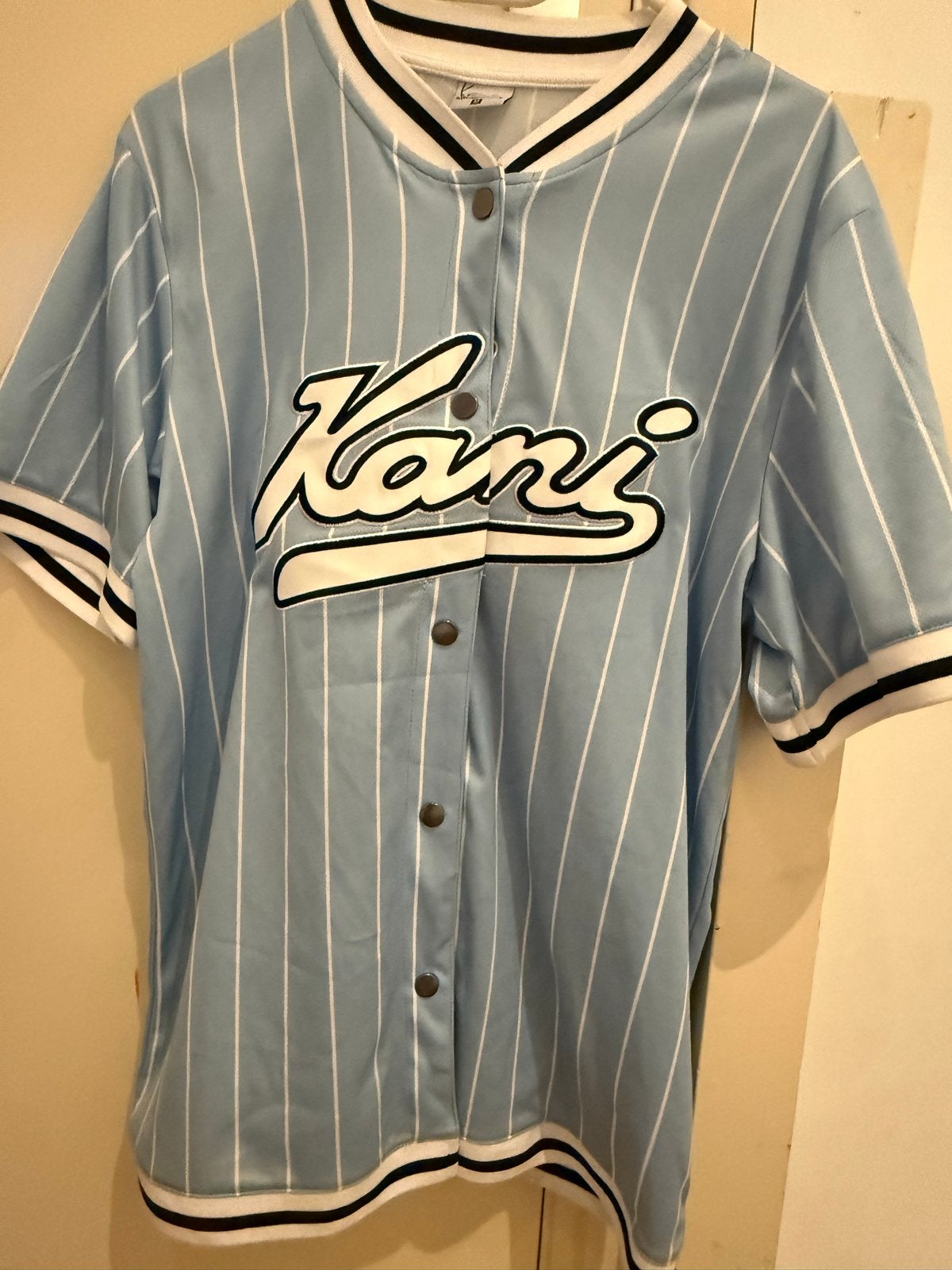 Karl Kani Baseball Shirt Dames Maat M, Maat 38/40 (M), Blauw, Ophalen of Verzenden, Zo goed als nieuw