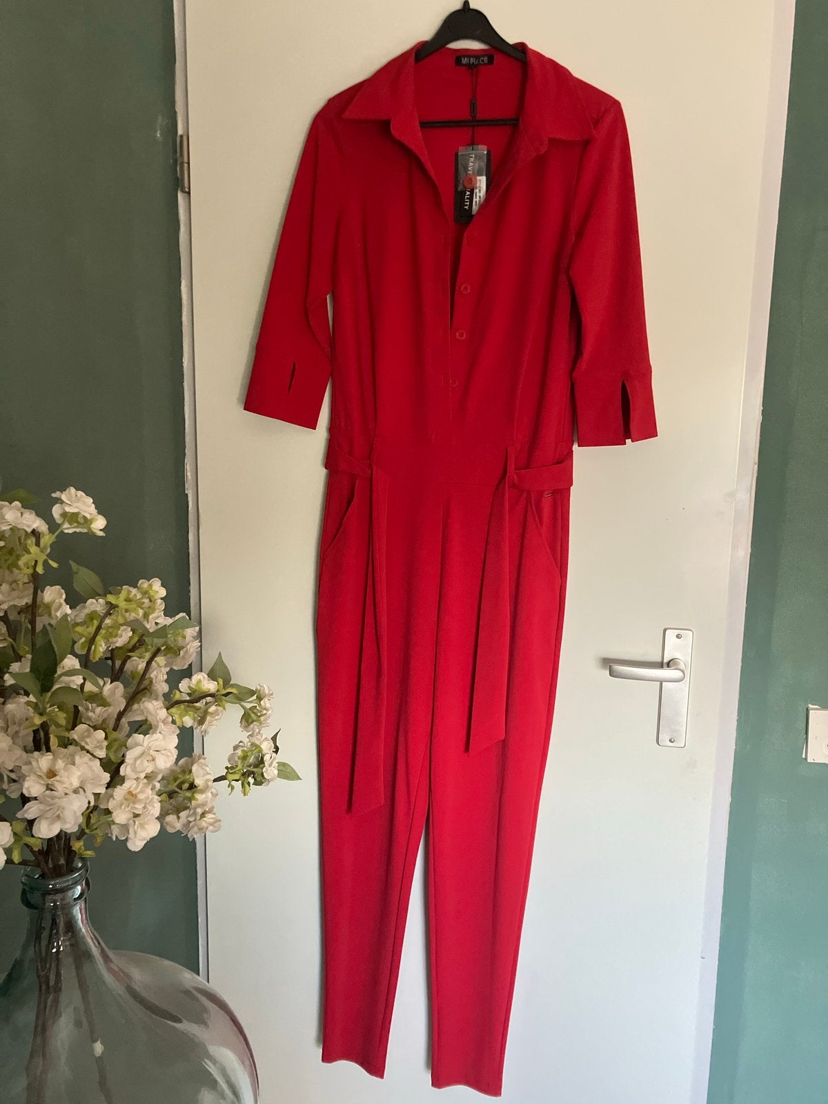 Nieuwe rode jumpsuit van Mi Piace, maat S, Kleding | Dames, Ophalen of Verzenden, Nieuw, Maat 36 (S), Rood