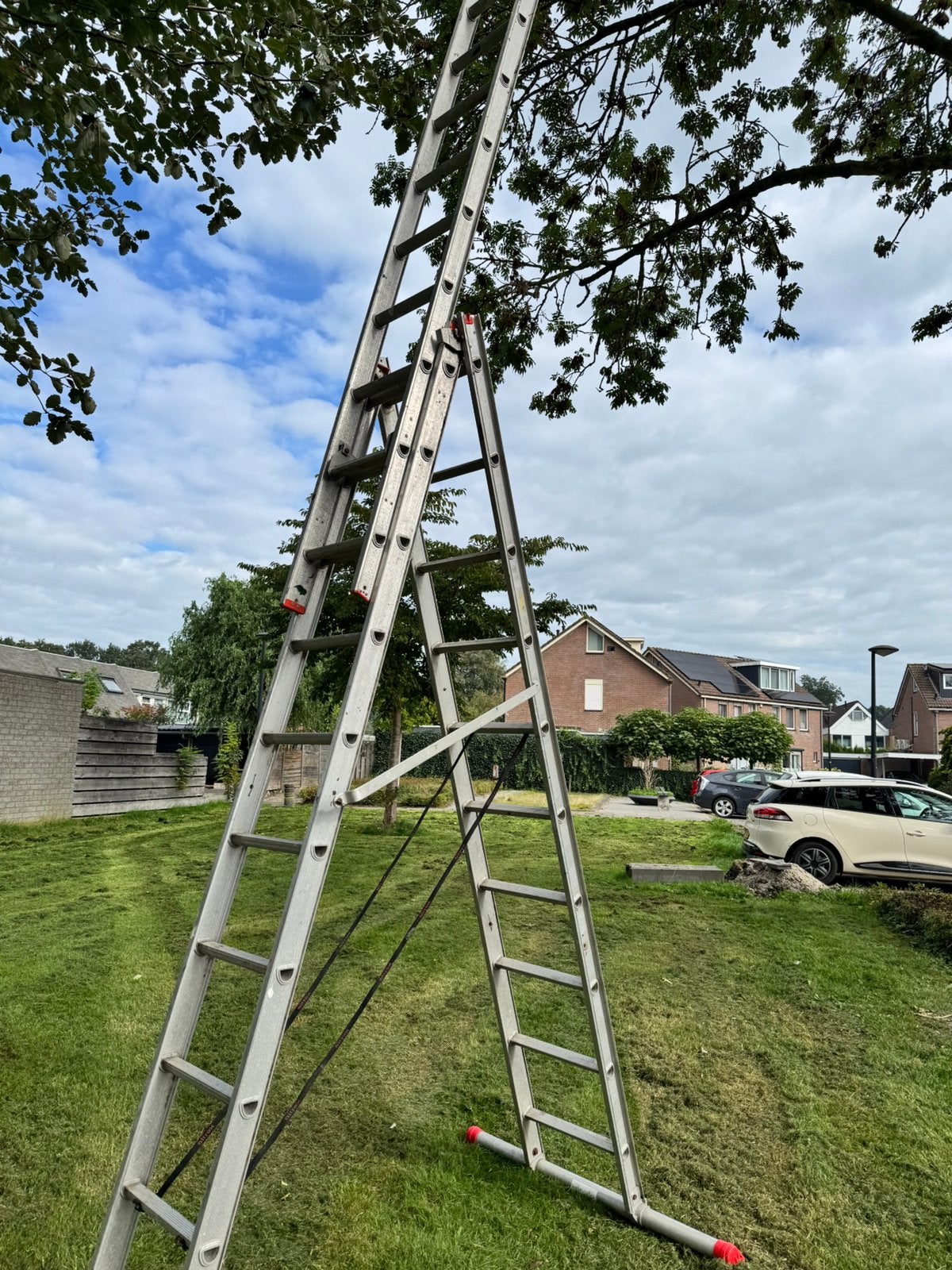 Professionele driedelige 3x12 altrex ladder  reformladder, Ophalen, Zo goed als nieuw, Ladder, Opvouwbaar of Inschuifbaar