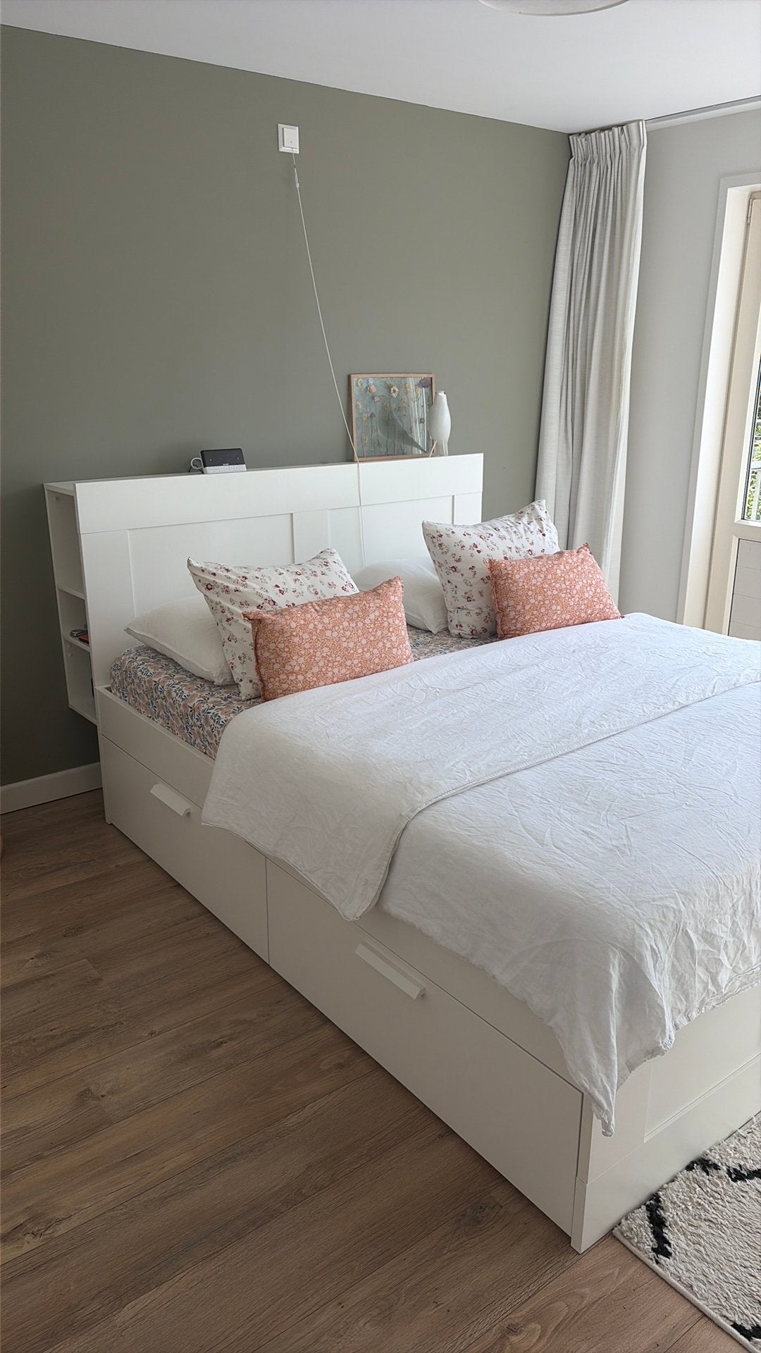 Brimnes bed, Huis en Inrichting, Ophalen, Wit, Tweepersoons, 200 cm