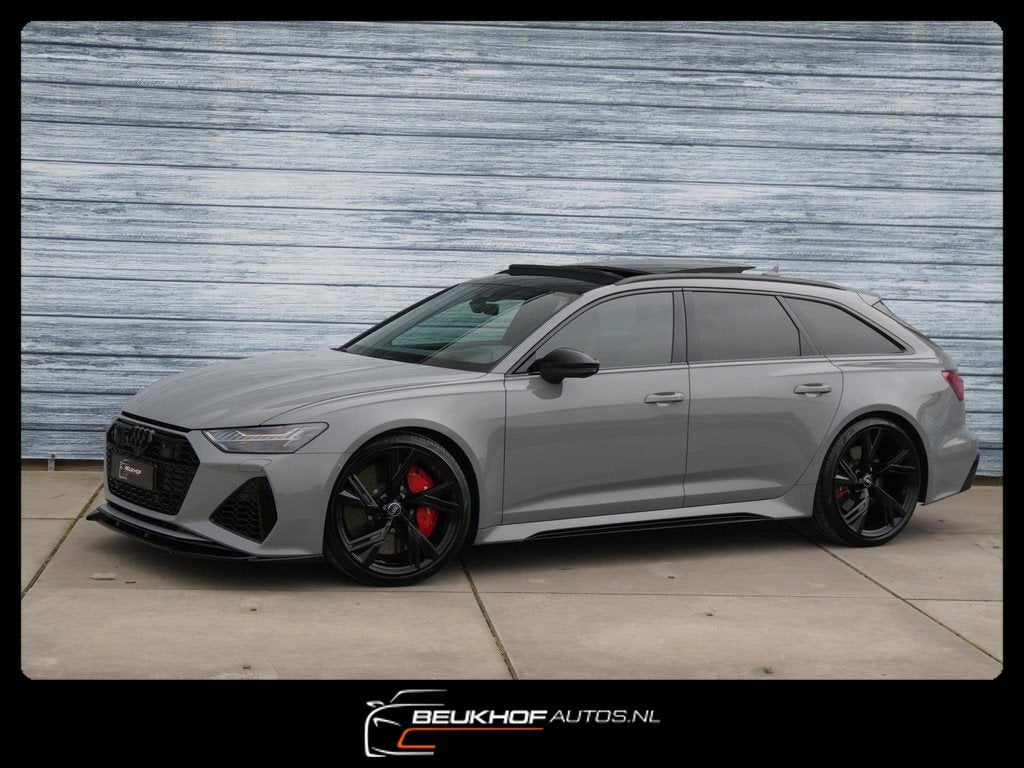 Audi Rs6 4.0 TFSI Akrapovic Panorama Trekhaak Garantie, Automaat, Gebruikt, 600 pk, Automatische klimaatregeling