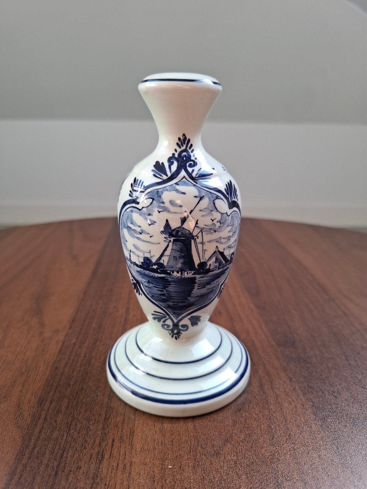 Delfts Blauw Vaasje met Molen Decoratie, Ophalen of Verzenden