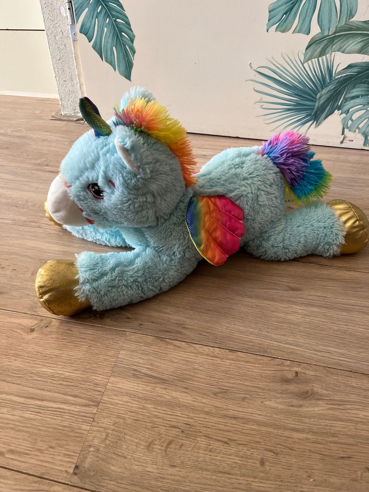 Eenhoorn knuffel Unicorn, Kinderen en Baby's, Speelgoed | Knuffels en Pluche, Eenhoorn, Blauw, Ophalen of Verzenden, Zo goed als nieuw