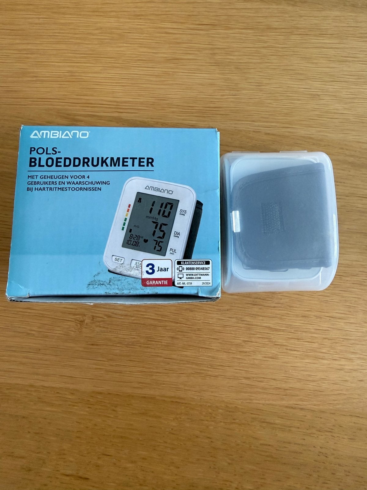 Ambiano Pols Bloeddrukmeter - Nauwkeurig en Compact, Ophalen, Zo goed als nieuw, Overige typen