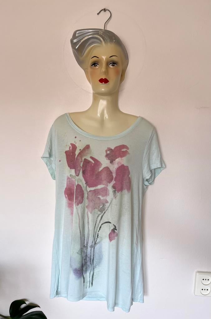 Aquarel WE mintgroen shirt pastel S oversized egf kunst, WE, Ophalen of Verzenden, Zo goed als nieuw, Korte mouw