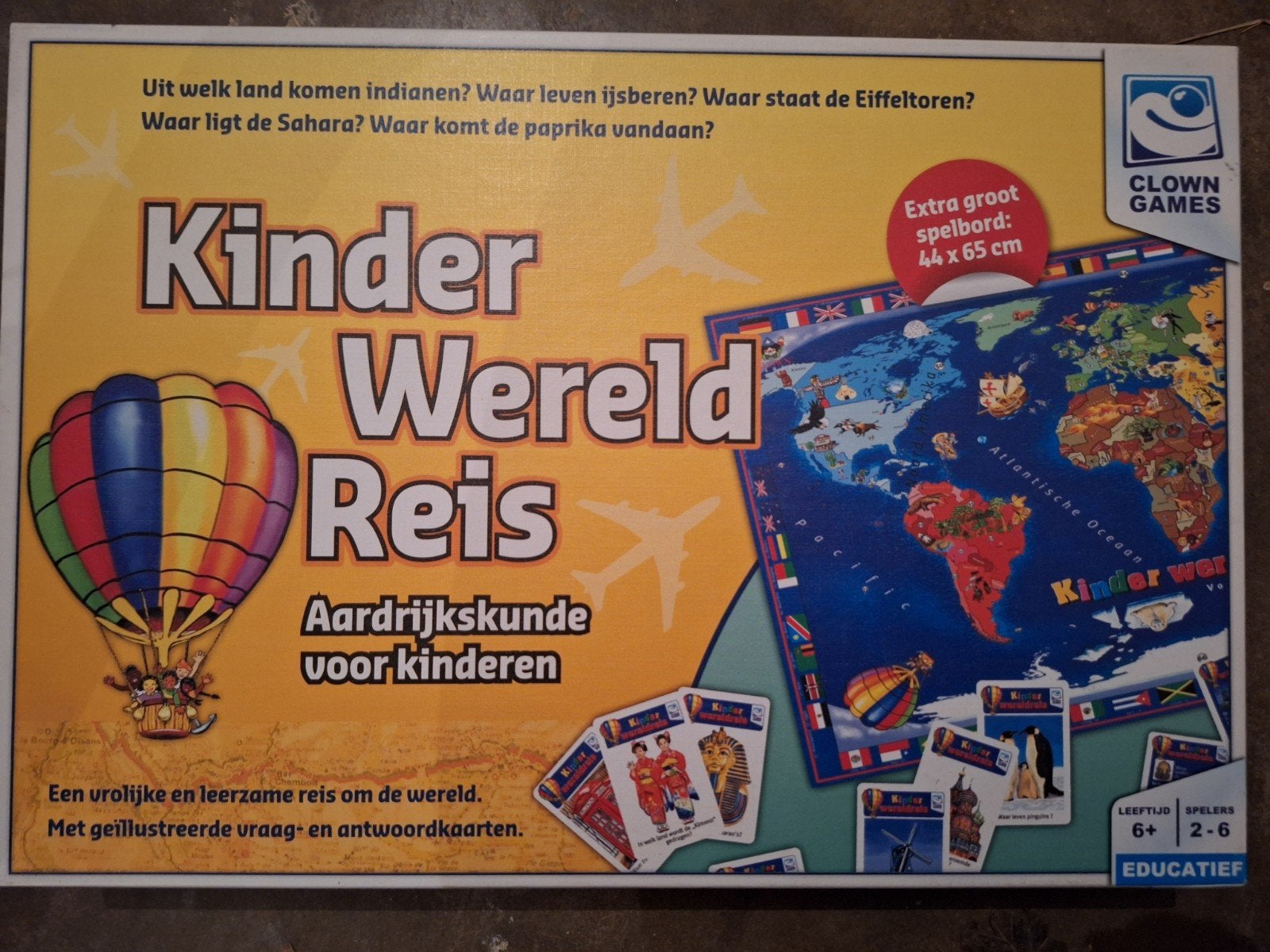 Kinder Wereld Reis: Aardrijkskunde voor kinderen, Vijf spelers of meer, Ophalen of Verzenden, Gebruikt, Clown Games