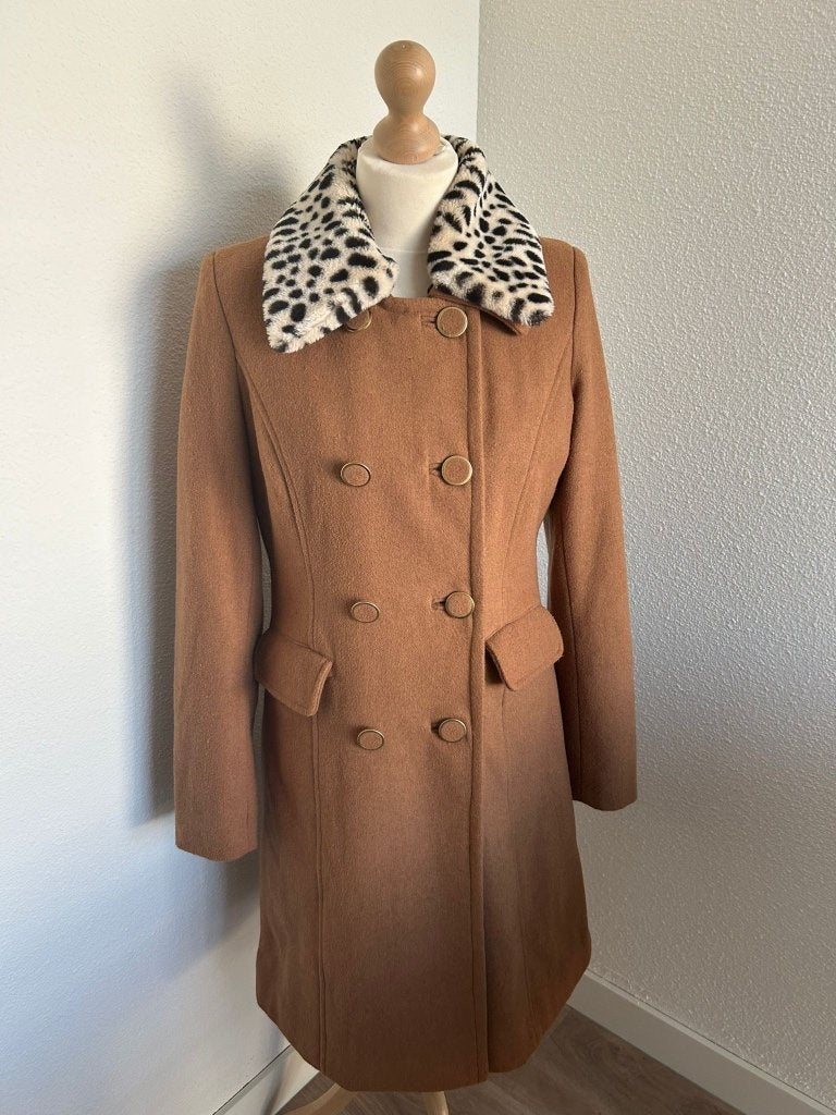 King Louie maat M prachtige bruine jas 377 winter