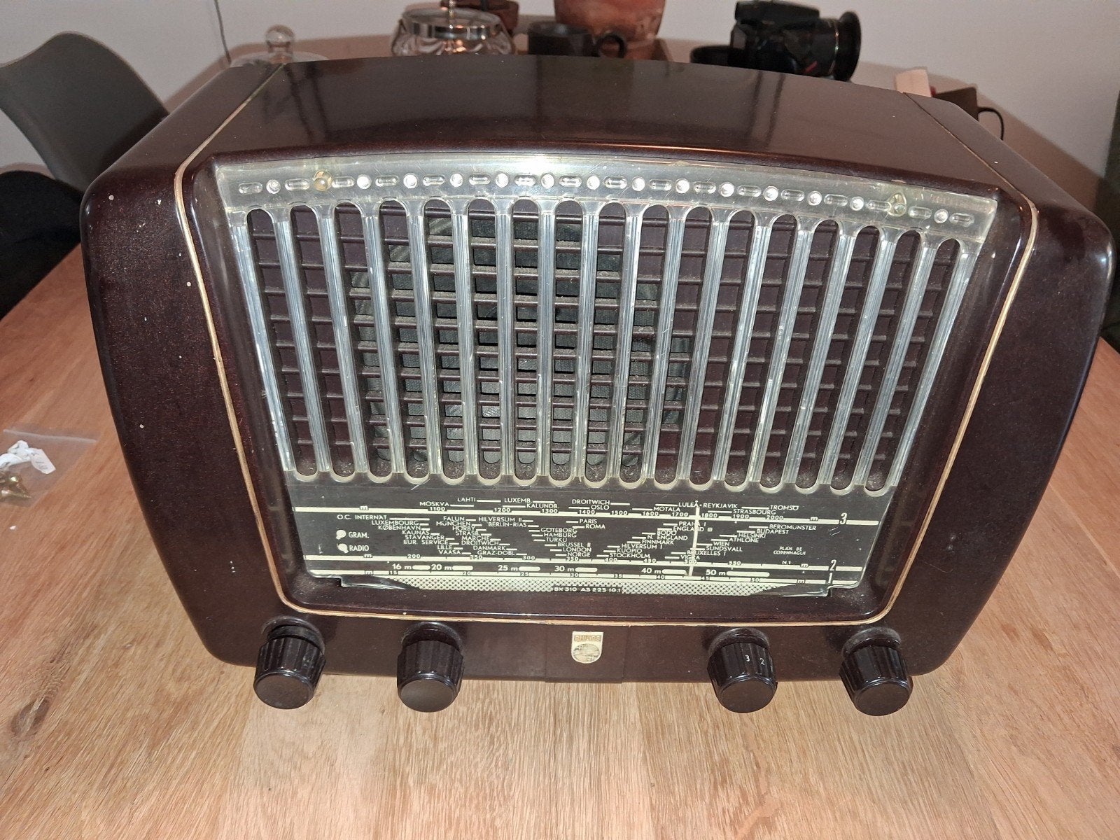 Bakeliet radio jaren 50 Vintage Philips BX310A, Ophalen of Verzenden