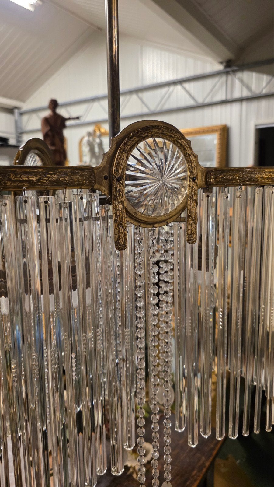 Antieke Franse Louis XVI hanglamp, Ophalen