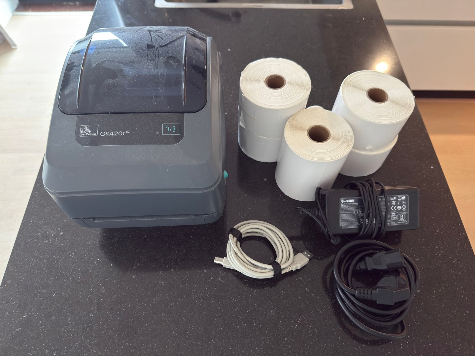 Zebra GK420t Label printer incl labels, Computers en Software, Ophalen of Verzenden, Zo goed als nieuw, Qwerty, Etiket