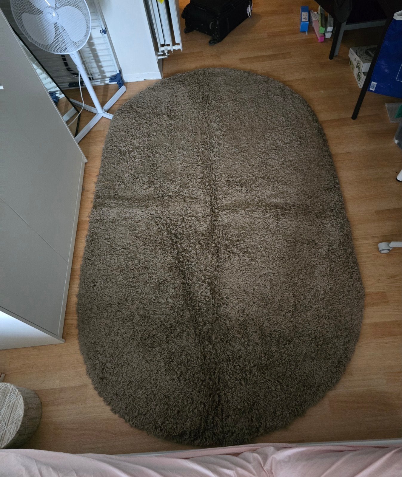Bruin ovaal vloerkleed, Huis en Inrichting, Stoffering | Tapijten en Kleden, Ophalen, Gebruikt, Bruin, 150 tot 200 cm