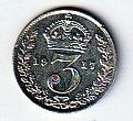 3  pence  1917   Engeland. km. 813, Ophalen of Verzenden, Overige landen, Losse munt, Zilver