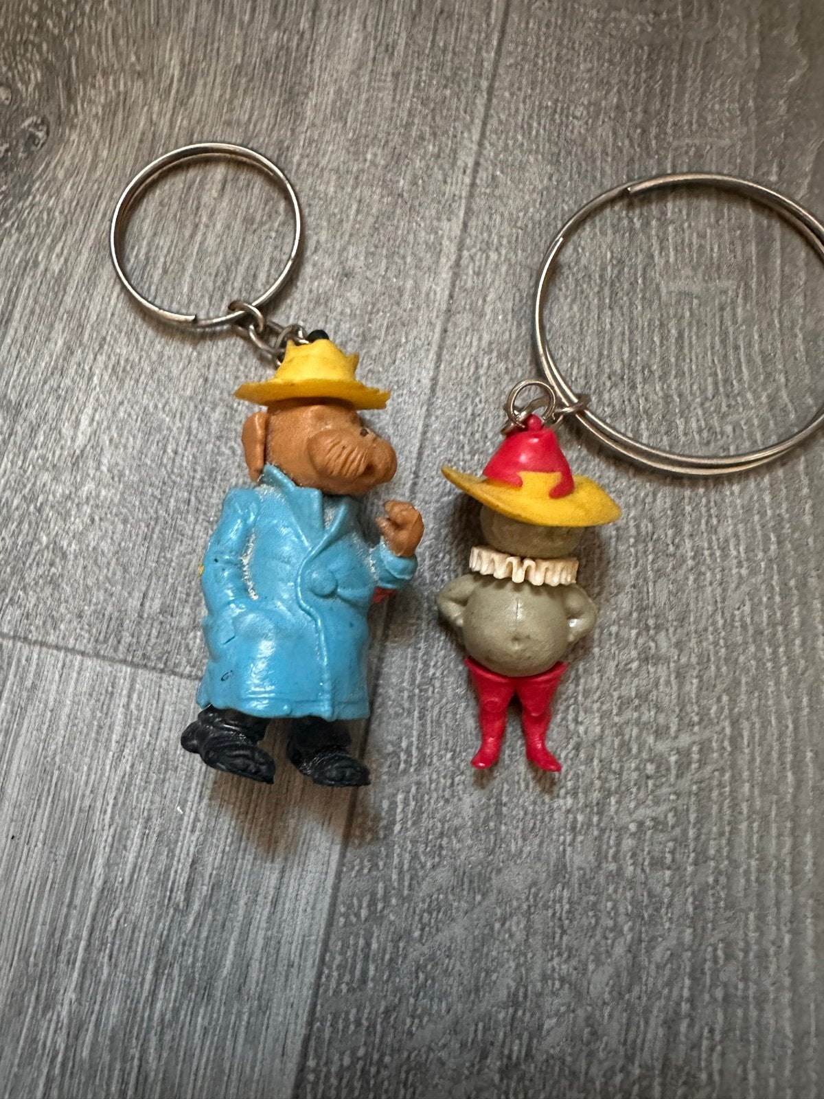 Vintage PVC sleutelhangers: Zwerver Platzak & Gelaarsde Kat, Ophalen of Verzenden, Gebruikt, Knuffel of Figuurtje