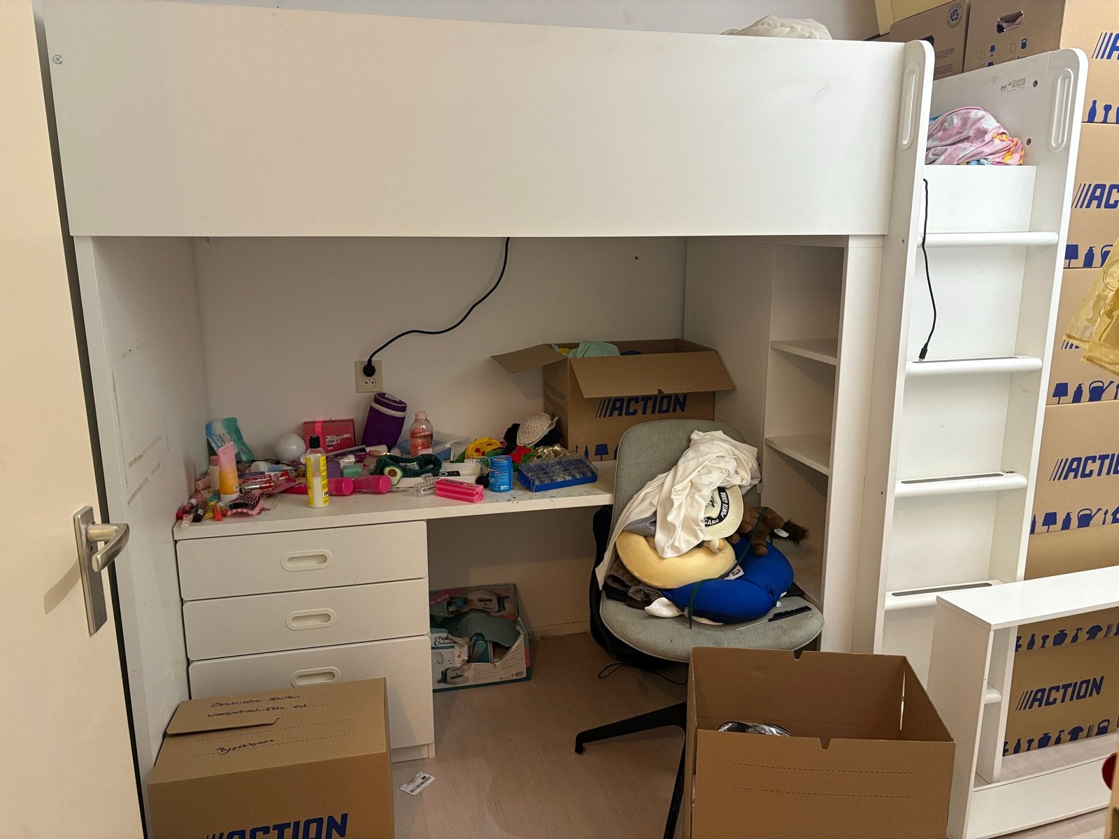 IKEA SMÅSTAD Hoogslaper met bureau en opbergruimte, Gebruikt, Eenpersoons, Ophalen of Verzenden, 200 cm