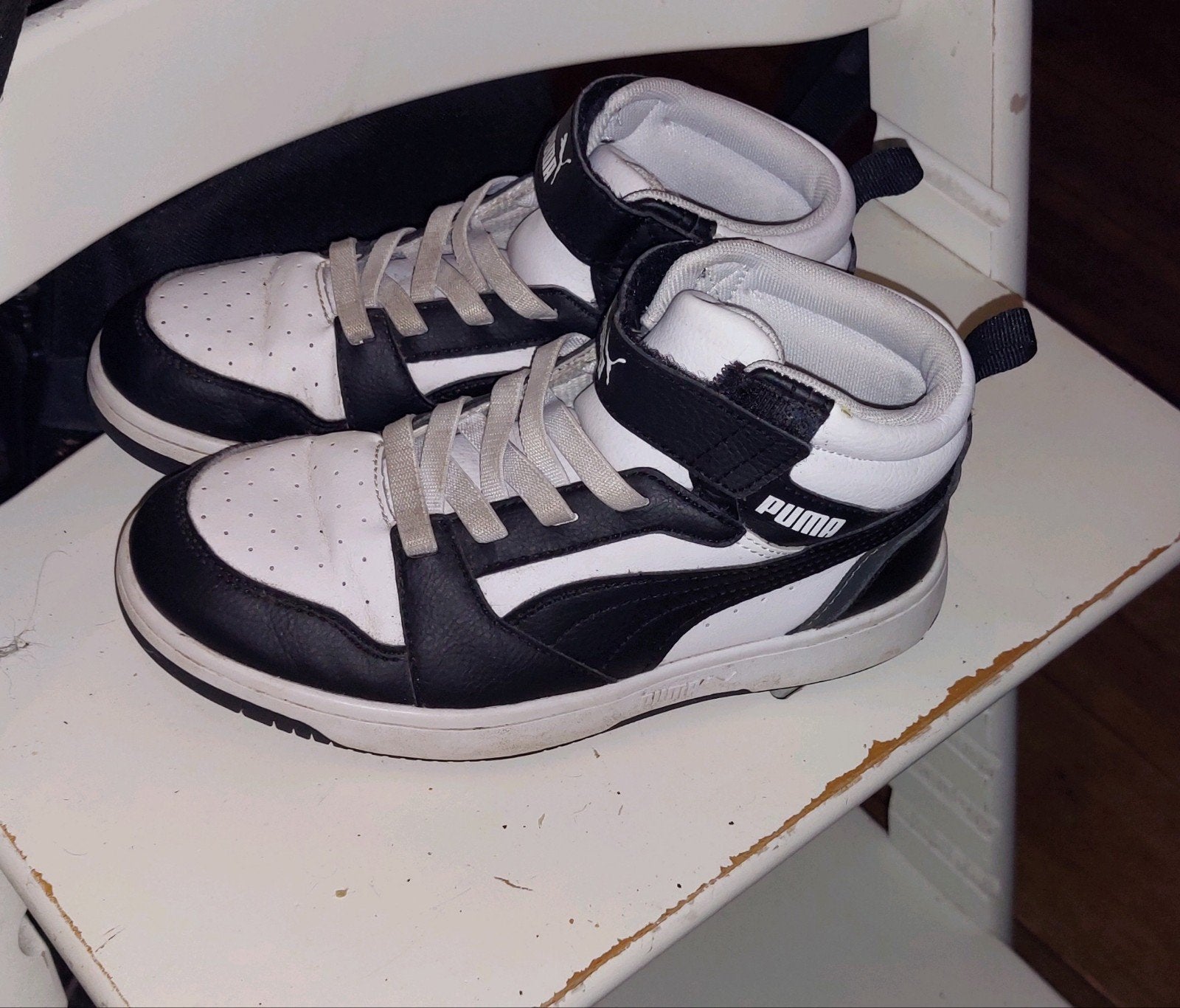 Puma Rebound V6 Mid halfhoge sneakers zwart-wit maat 35, Ophalen of Verzenden