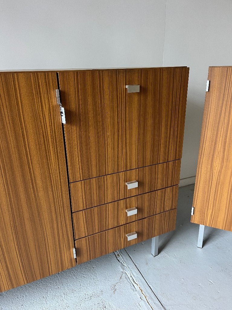 Dressoir/Highboard (Vintage, Meurop, Guariche), Ophalen, Overige materialen, Met klep(pen), Vintage, midcentury