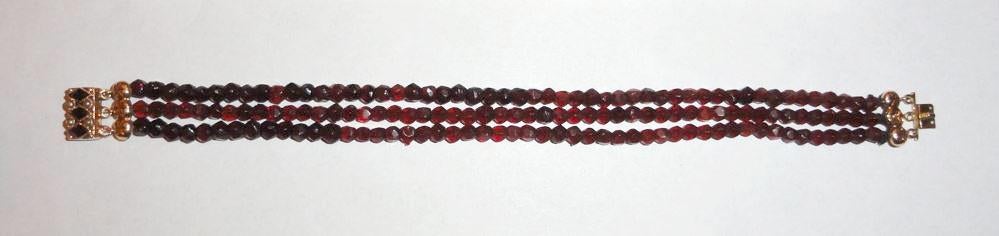 Armband Granaat gouden slotje antiek, Verzenden, Goud, Armband, Met edelsteen