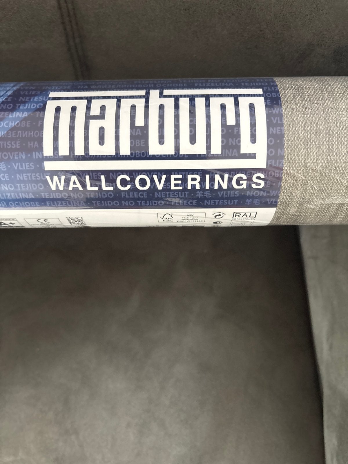 Marburg Vliesbehang Grijs - 5.32 m²Plus nog wat aangebroken., Ophalen, Grijs