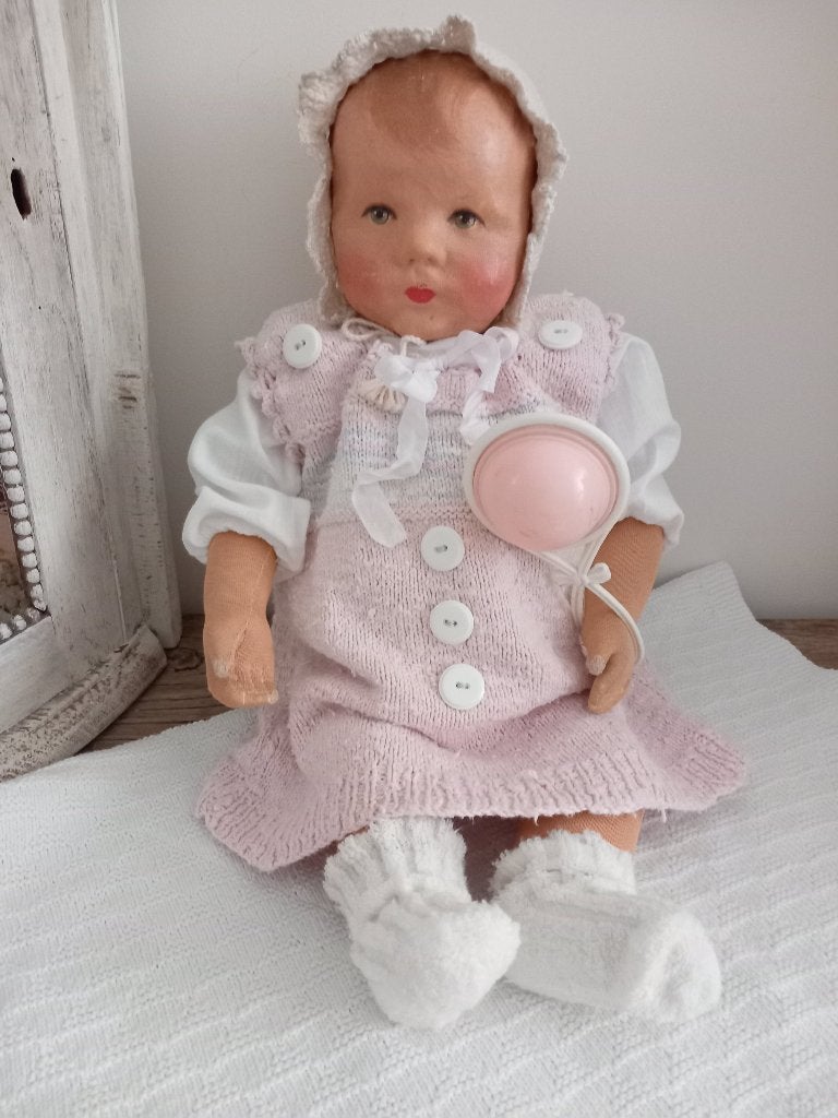 Oude antieke baby poppen kleding 4 delig set., Ophalen of Verzenden, Zo goed als nieuw, Kleertjes