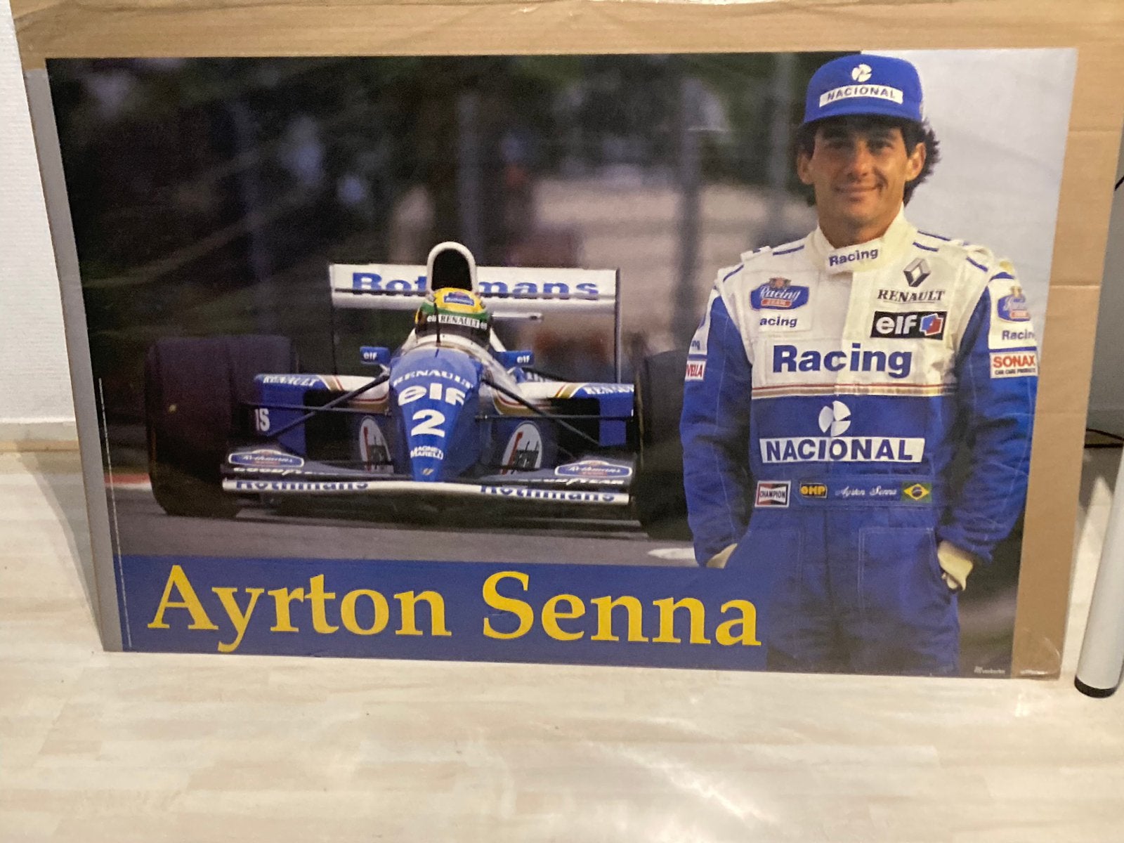 Poster ayrton senna, Ophalen of Verzenden, Zo goed als nieuw, Auto's