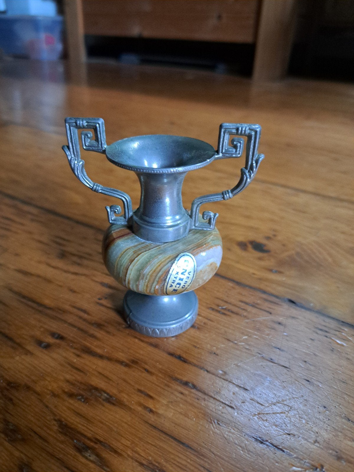 Vintage Amber Onyx vaasje, Ophalen of Verzenden