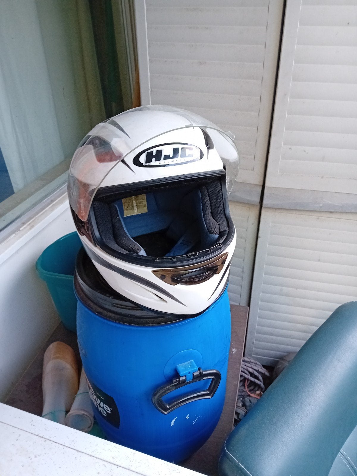 HJC Integraalhelm - Wit/Zwart, Motoren, Heren, HJC, Ophalen of Verzenden, Integraalhelm