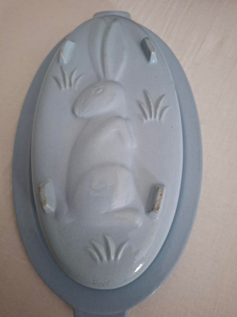 Vintage Villeroy & Boch Puddingvorm Konijn Lichtblauw, Ophalen of Verzenden