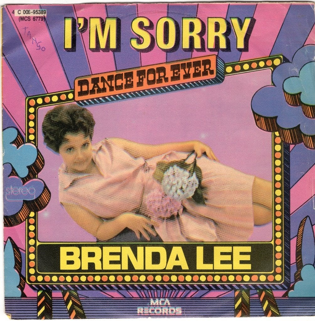 BRENDA LEE  -  I'm sorry  /  All alone am I, Gebruikt, 7 inch, Ophalen of Verzenden, Pop