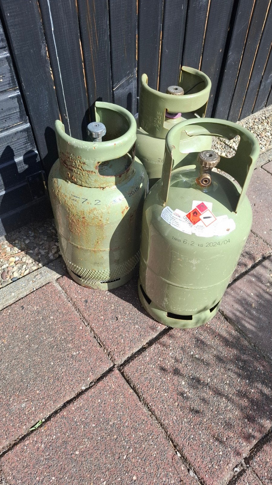 Oude gasflessen 5 euro per fles, Ophalen, Gebruikt