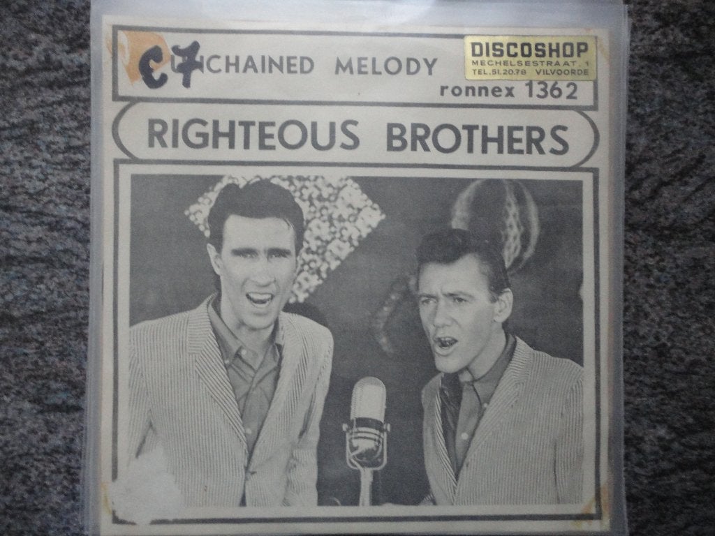 Righteous Brothers - Unchained melody Belgie 1965 FH, Cd's en Dvd's, Gebruikt, Fotohoes, 7 inch, Ophalen of Verzenden