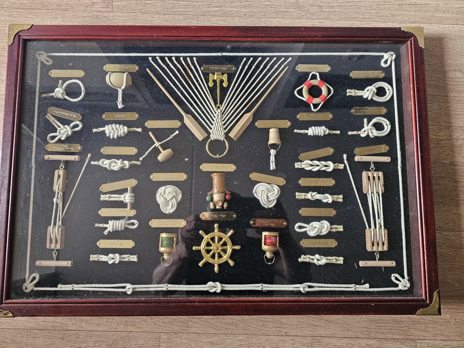 Decoratieve Maritieme Knopen Display - Vintage Stijl, Ophalen, Gebruikt