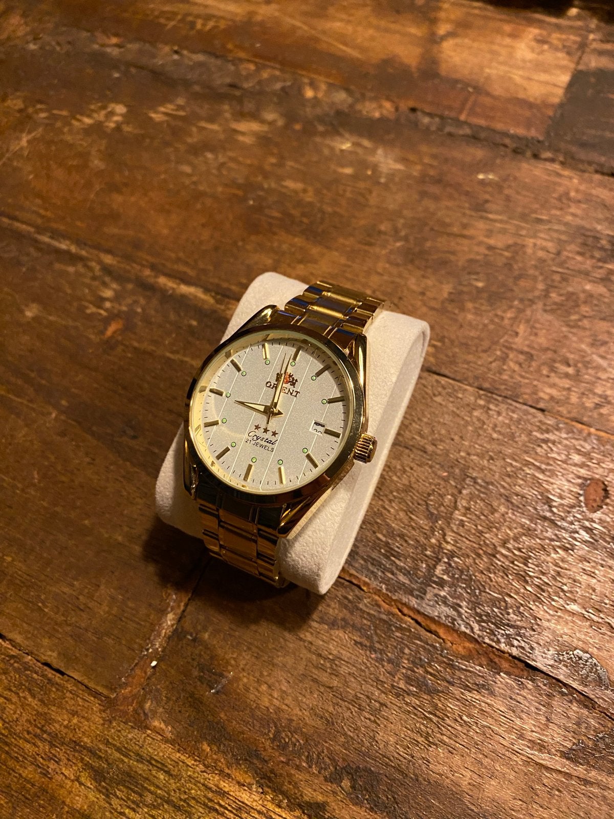 Gouden Oriënt horloge (niet werkend) - decoratie/kostuum, Ophalen of Verzenden, Gebruikt, Goud