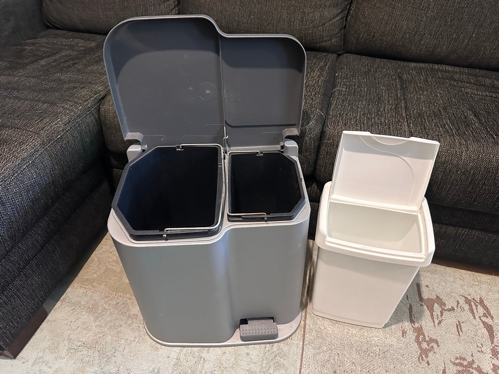 Curver prullenbakken: 15L+6L duo en 10L, Huis en Inrichting, Ophalen, Kunststof, Gebruikt, Met pedaal