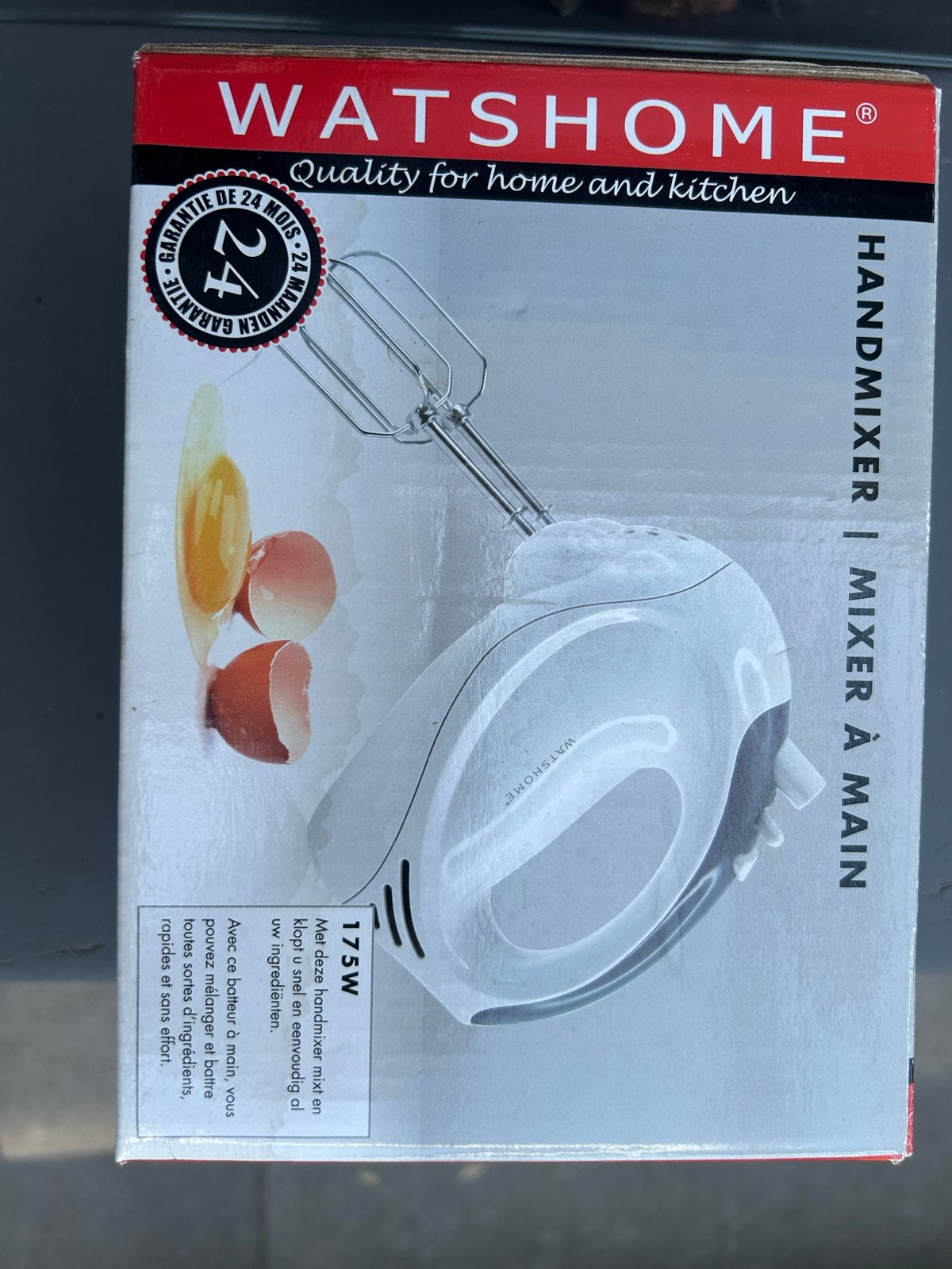 WATSHOME Handmixer 175W met 5 snelheden en turbo, Ophalen, Gebruikt, 3 snelheden of meer