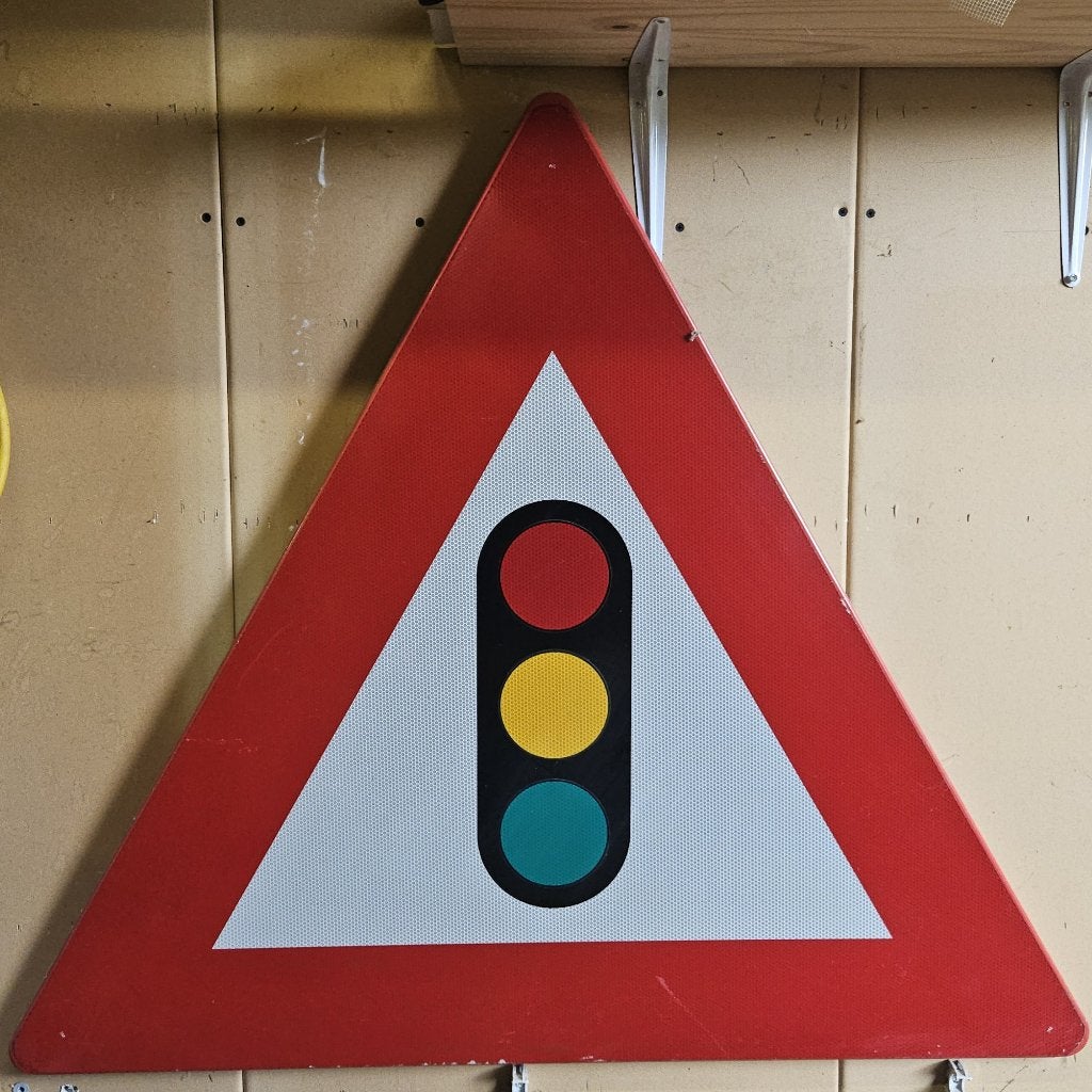 Verkeersbord 'nadering verkeerslichten', Verzamelen, Ophalen, Gebruikt