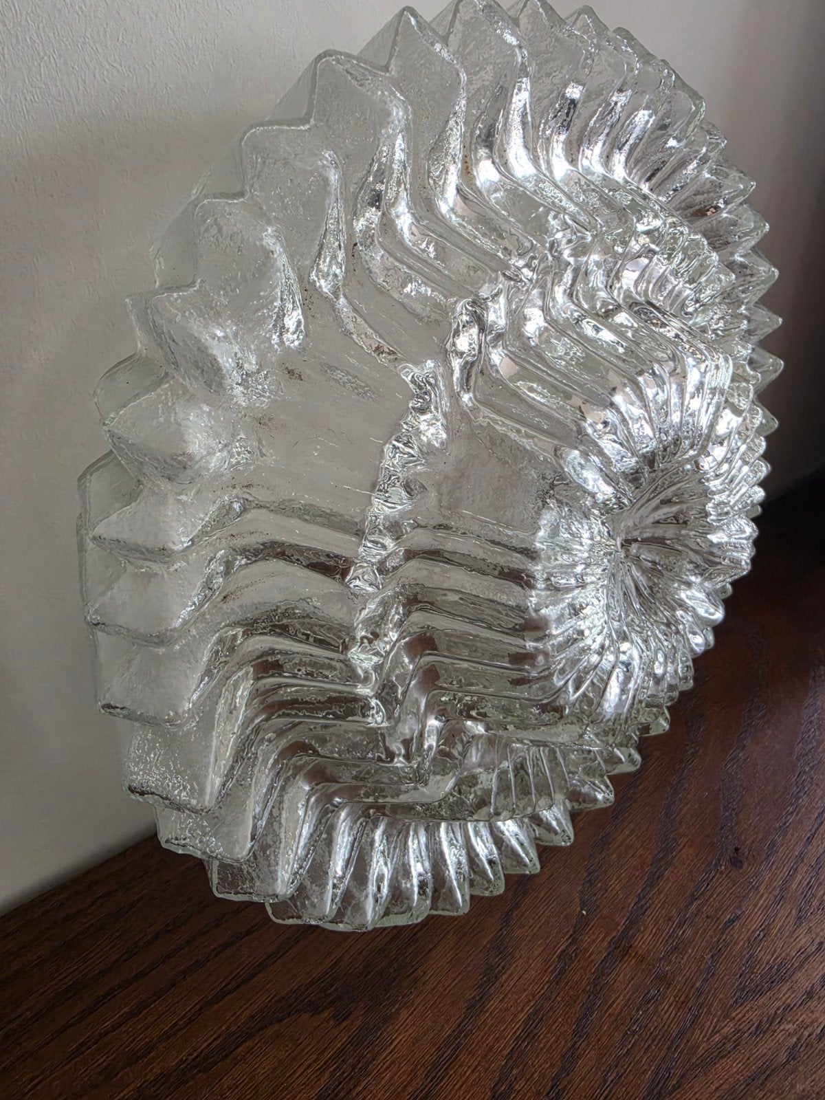 kristallen wandlamp plafonnière kaiser leuchten vintage, Natuurlijk materiaal, Ophalen of Verzenden, Zo goed als nieuw, 28 cm