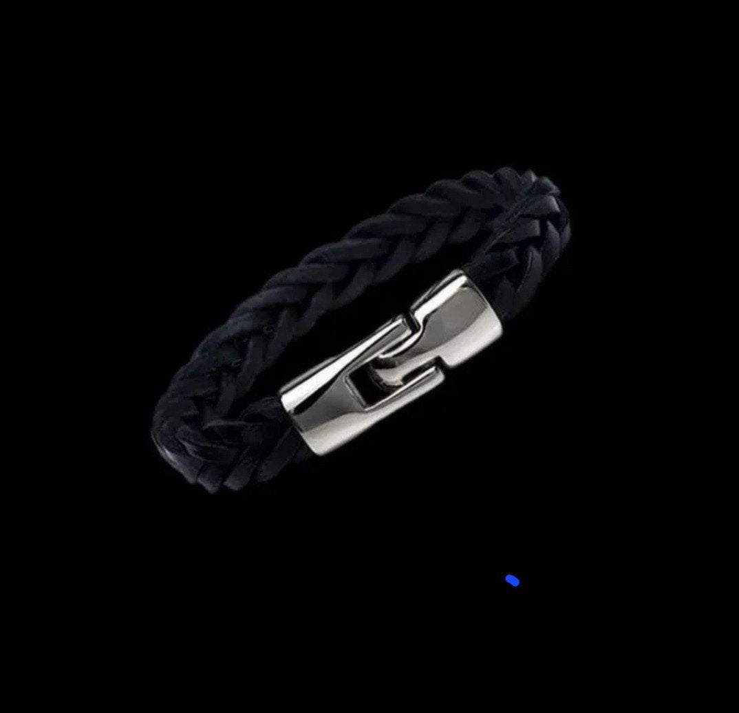 Stoere Leren Armband - 20cm, Sieraden, Tassen en Uiterlijk, Ophalen of Verzenden, Nieuw, Zwart, Leer