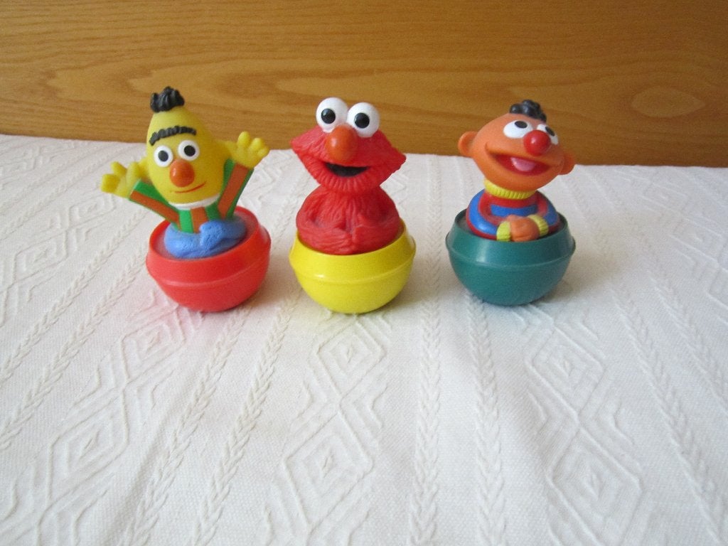Vintage Sesamstraat tuimelaars - Bert - Ernie en Elmo, Ophalen of Verzenden
