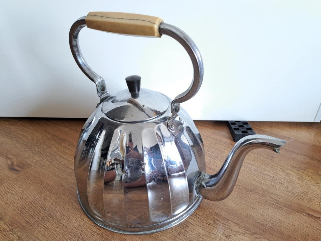 Verchroomde waterketel art-deco jaren 60, Ophalen of Verzenden