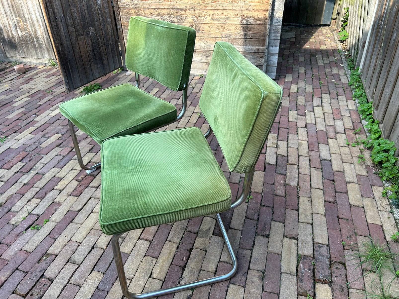 2 retro ribstoelen., Ophalen of Verzenden, Zo goed als nieuw, Twee