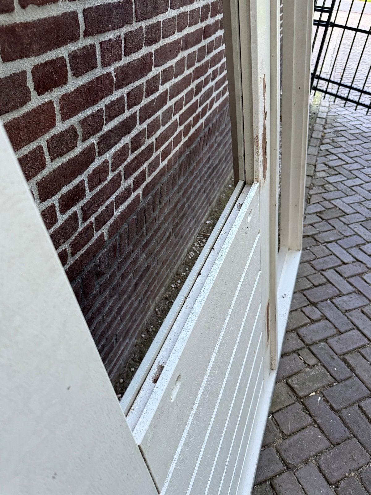 Hardhouten kozijn met buitendeur B=187,5 H=221,5 cm, Ophalen, Hout, 120 cm of meer, 215 cm of meer